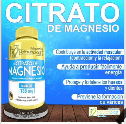 *MAGNAFLEX ENERGY - CITRATO DE MAGNESIO 100 CAPSULAS*